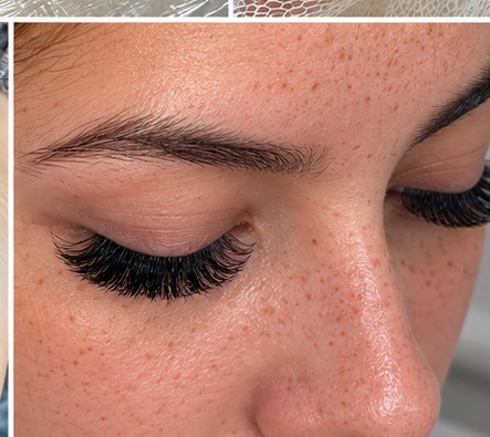 Lash extensions with eyes closed